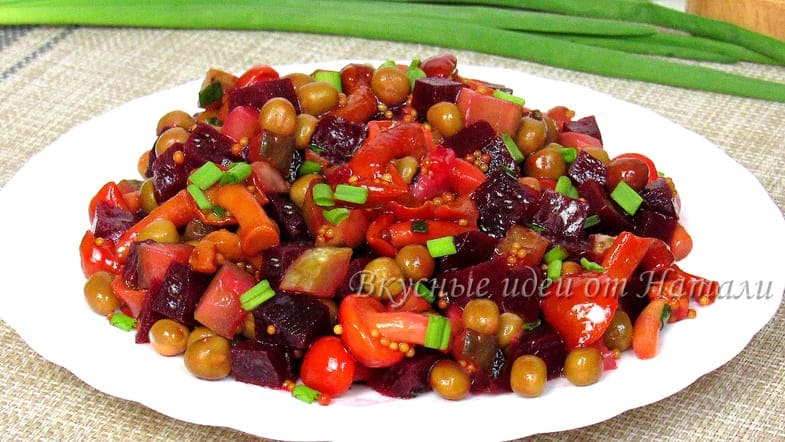 Салат из свеклы с маринованными грибами