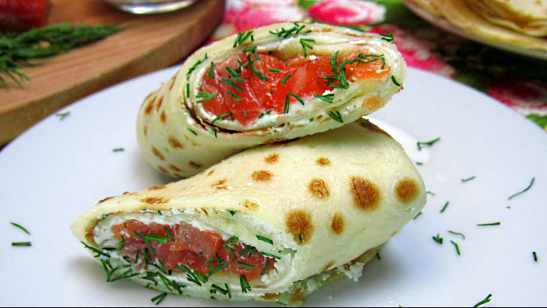Блины с красной рыбой