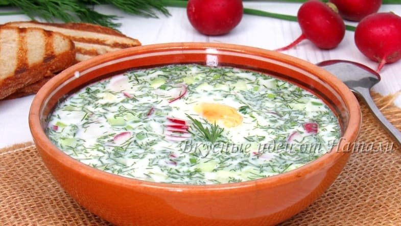 Вкусная окрошка на кефире с минералкой