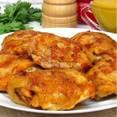 Куриные бедра с горчично-яблочным соусом